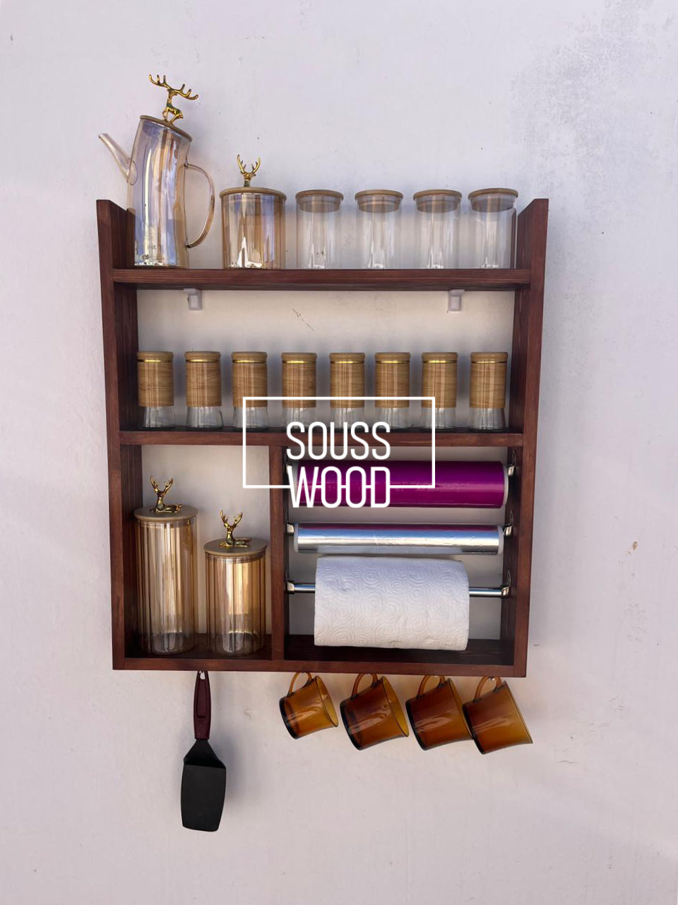 منظم المطبخ الخشبي