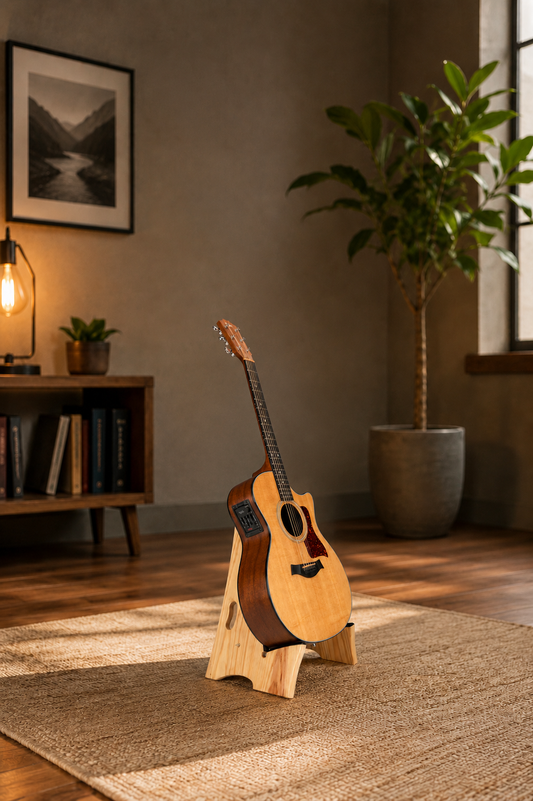 Support en bois pour guitare