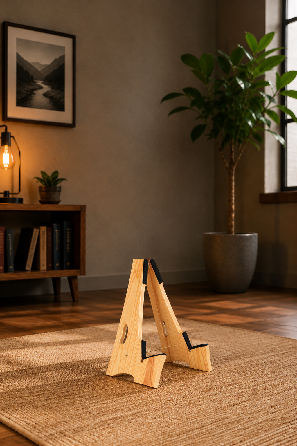Support en bois pour guitare