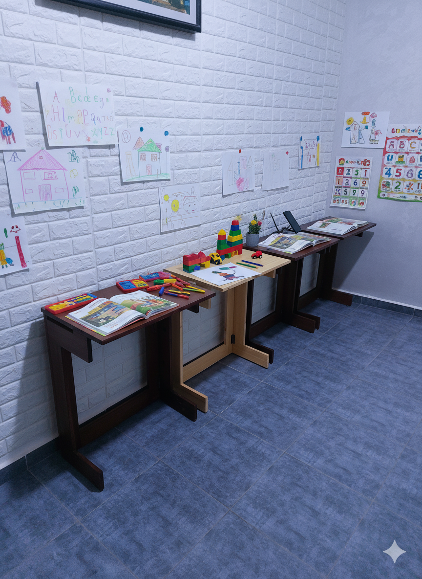 Table pliante en bois.