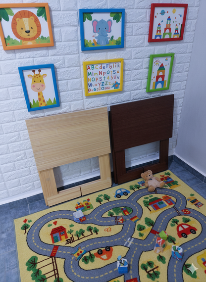 Table pliante en bois.