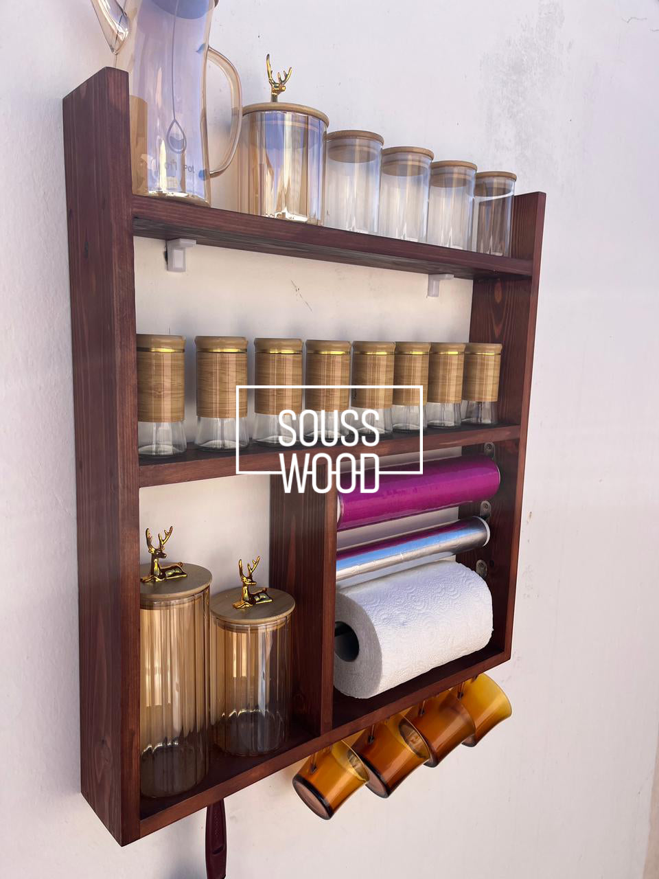 منظم المطبخ الخشبي