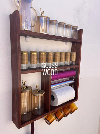 منظم المطبخ الخشبي