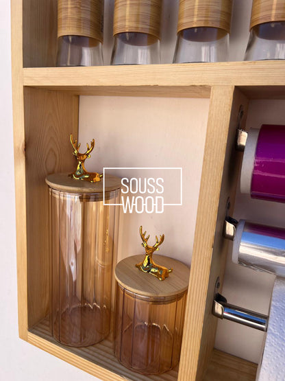 منظم المطبخ الخشبي